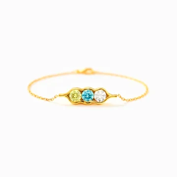“Like Peas in a Pod” Birthstone Pea Pod Bracelet